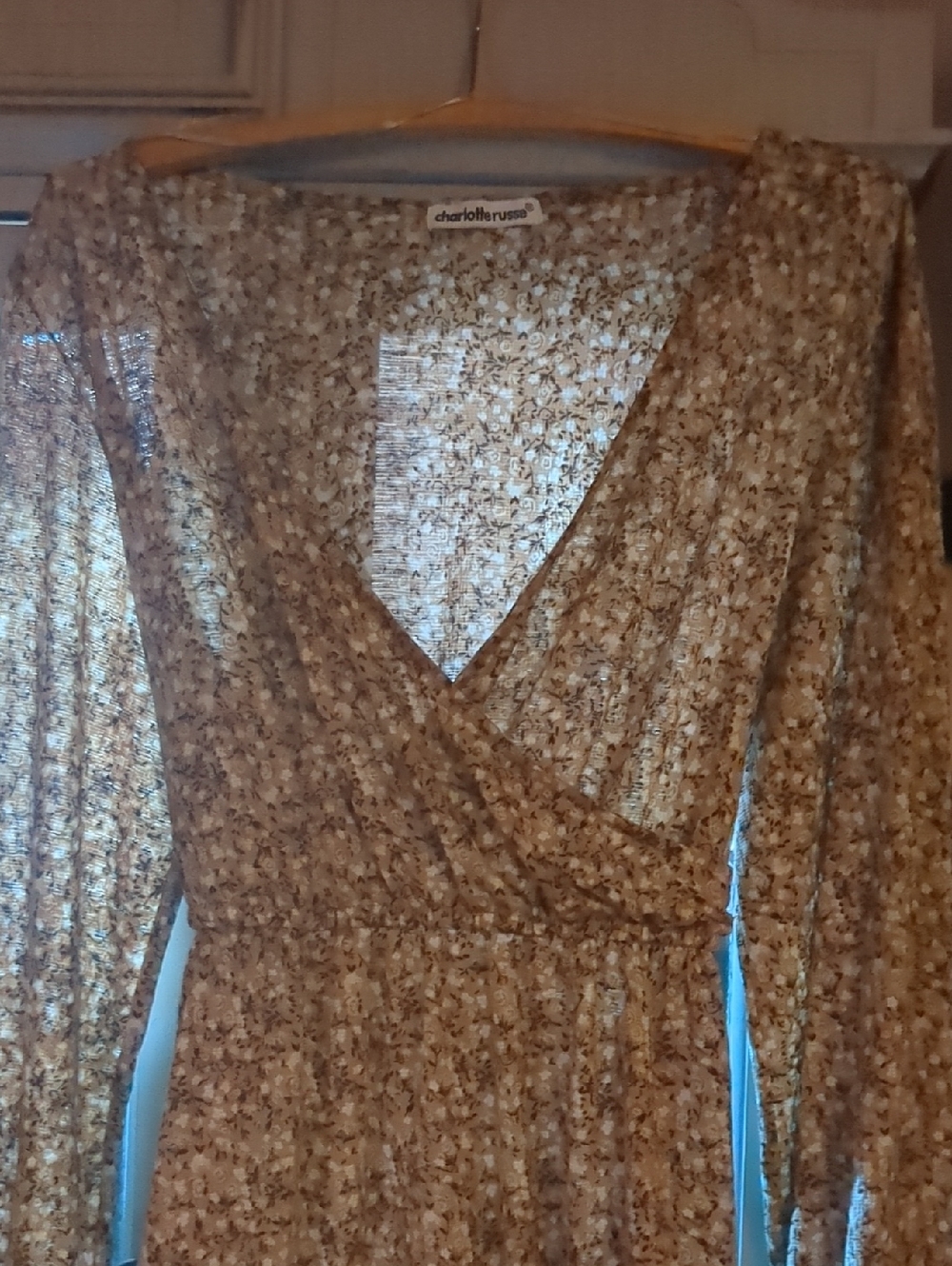 🤎Charlotte Russe Floral Long Sleeve Wrap Dress